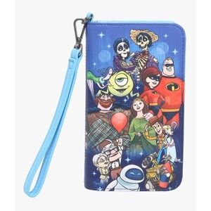 NEW! Loungefly Disney Pixar Coco Ellie & Carl All Couples‎ Tech WALLET Wristlet!